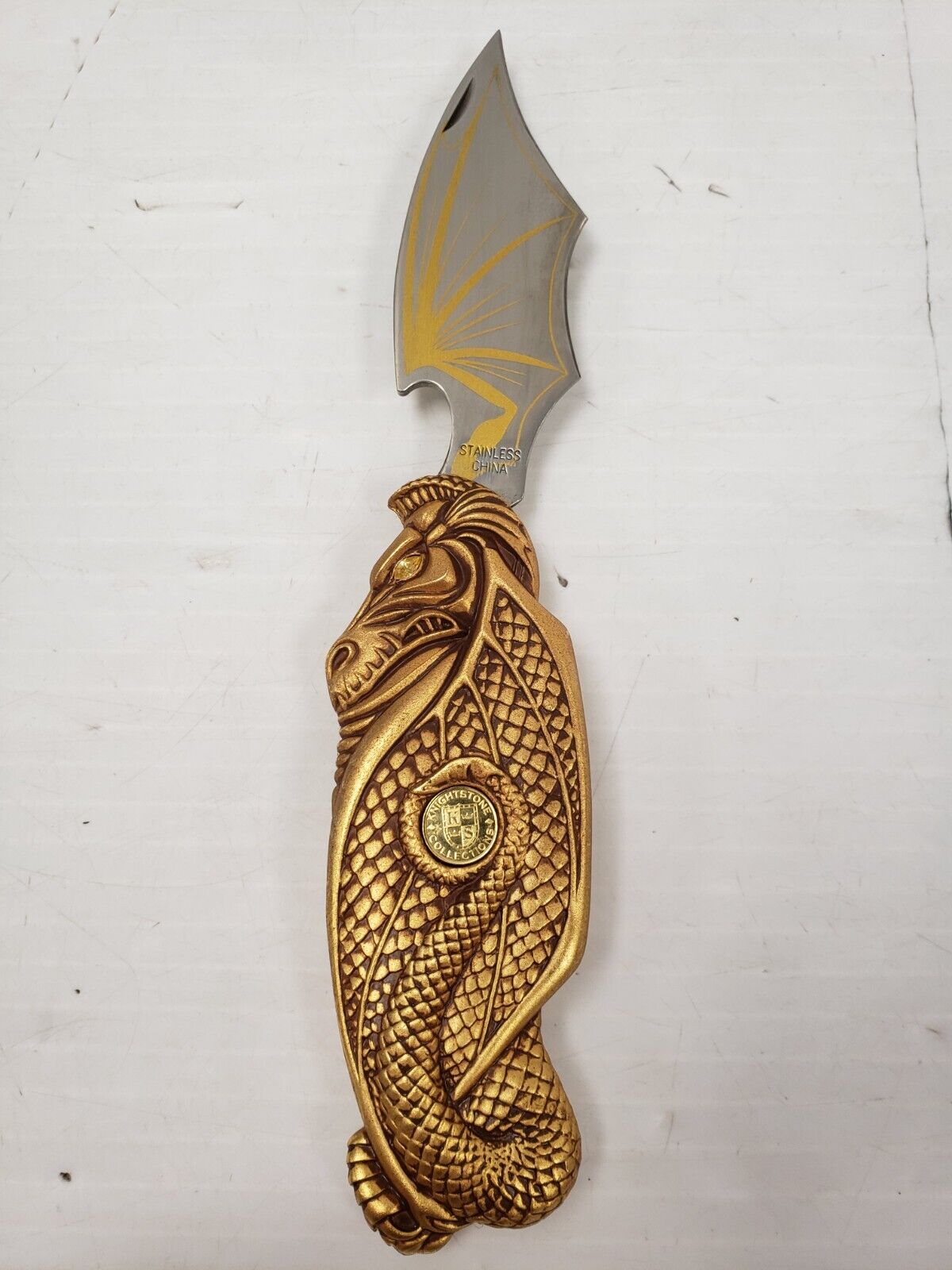 (I-35850) Franklin Mint Spirit Of Ecstasy Knightstone Collection Folding Knife