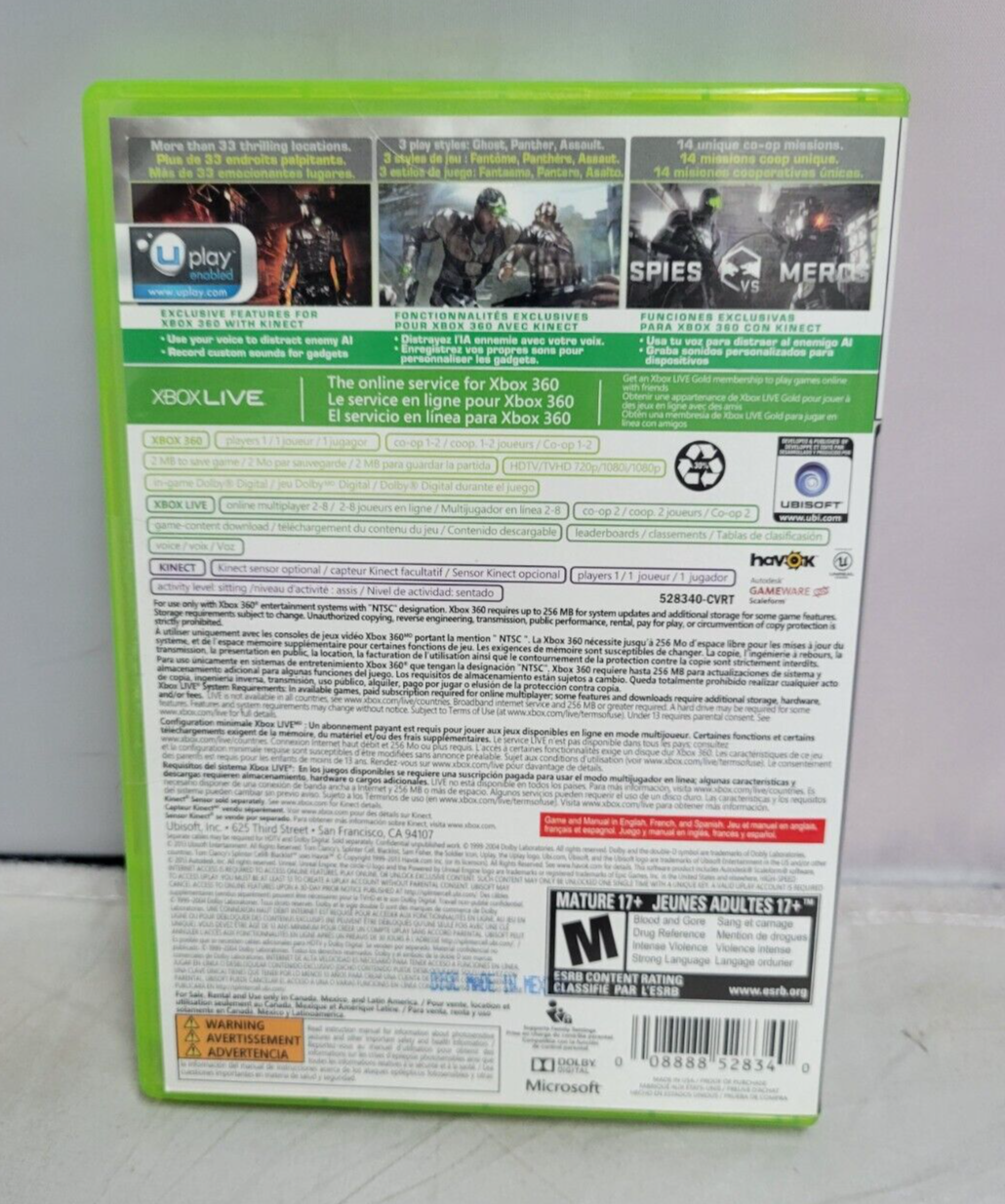 (LUP) Tom Clancy's Splinter Cell: Blacklist (Microsoft Xbox 360, 2013)
