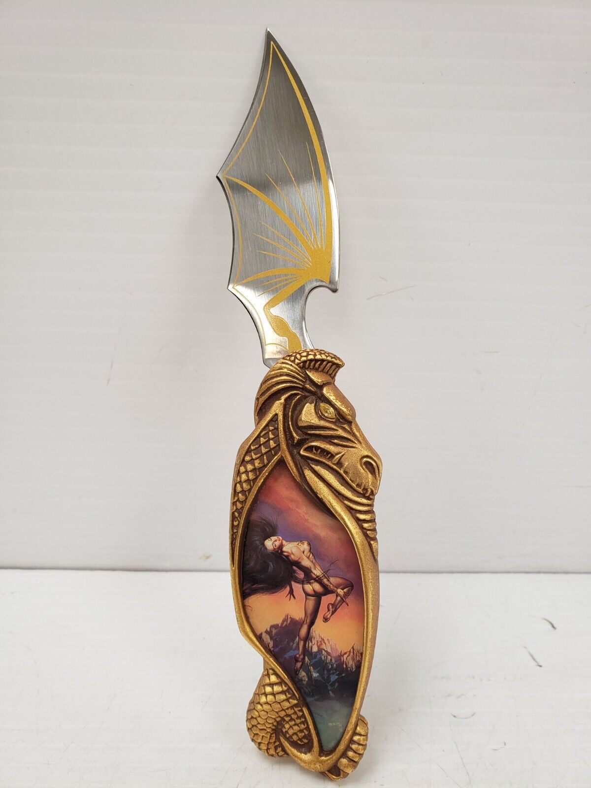 (I-35850) Franklin Mint Spirit Of Ecstasy Knightstone Collection Folding Knife