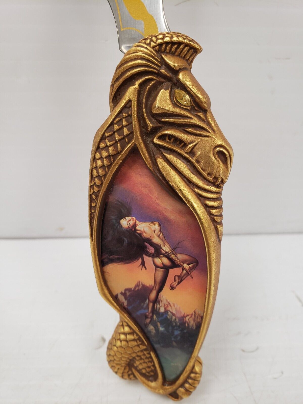 (I-35850) Franklin Mint Spirit Of Ecstasy Knightstone Collection Folding Knife