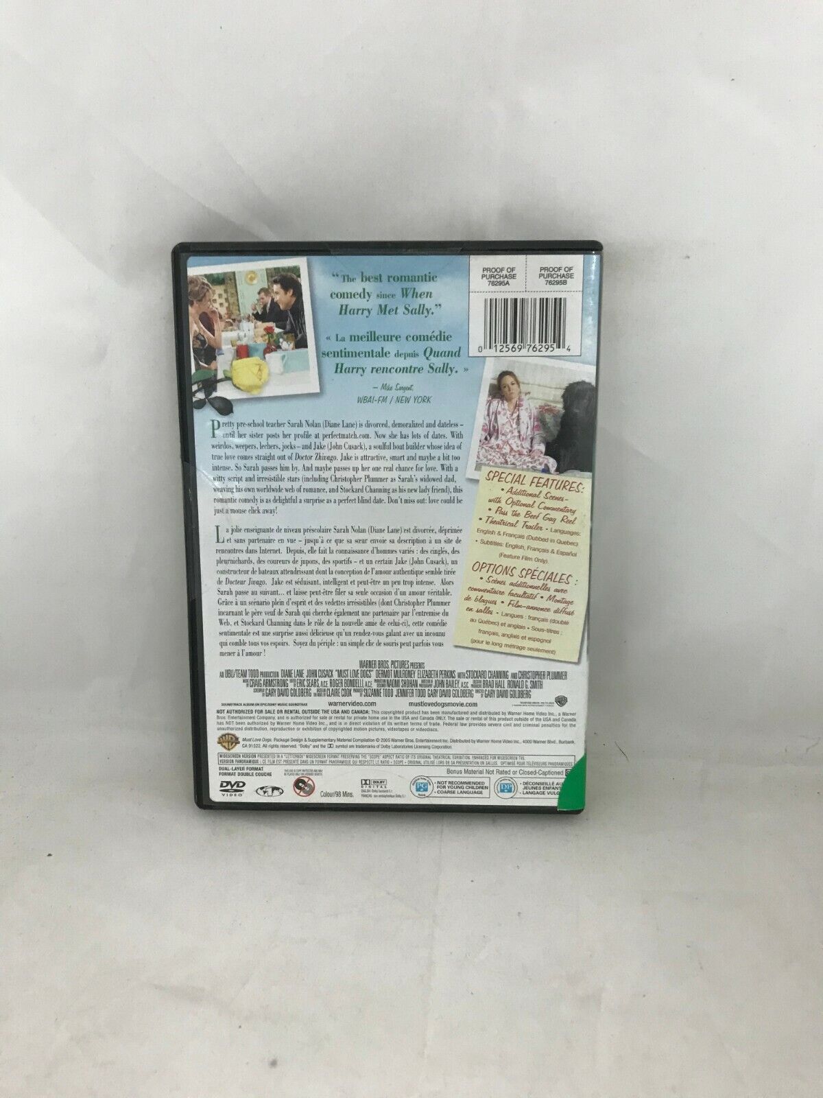 (LUP) Must Love Dogs (DVD, Canadian)