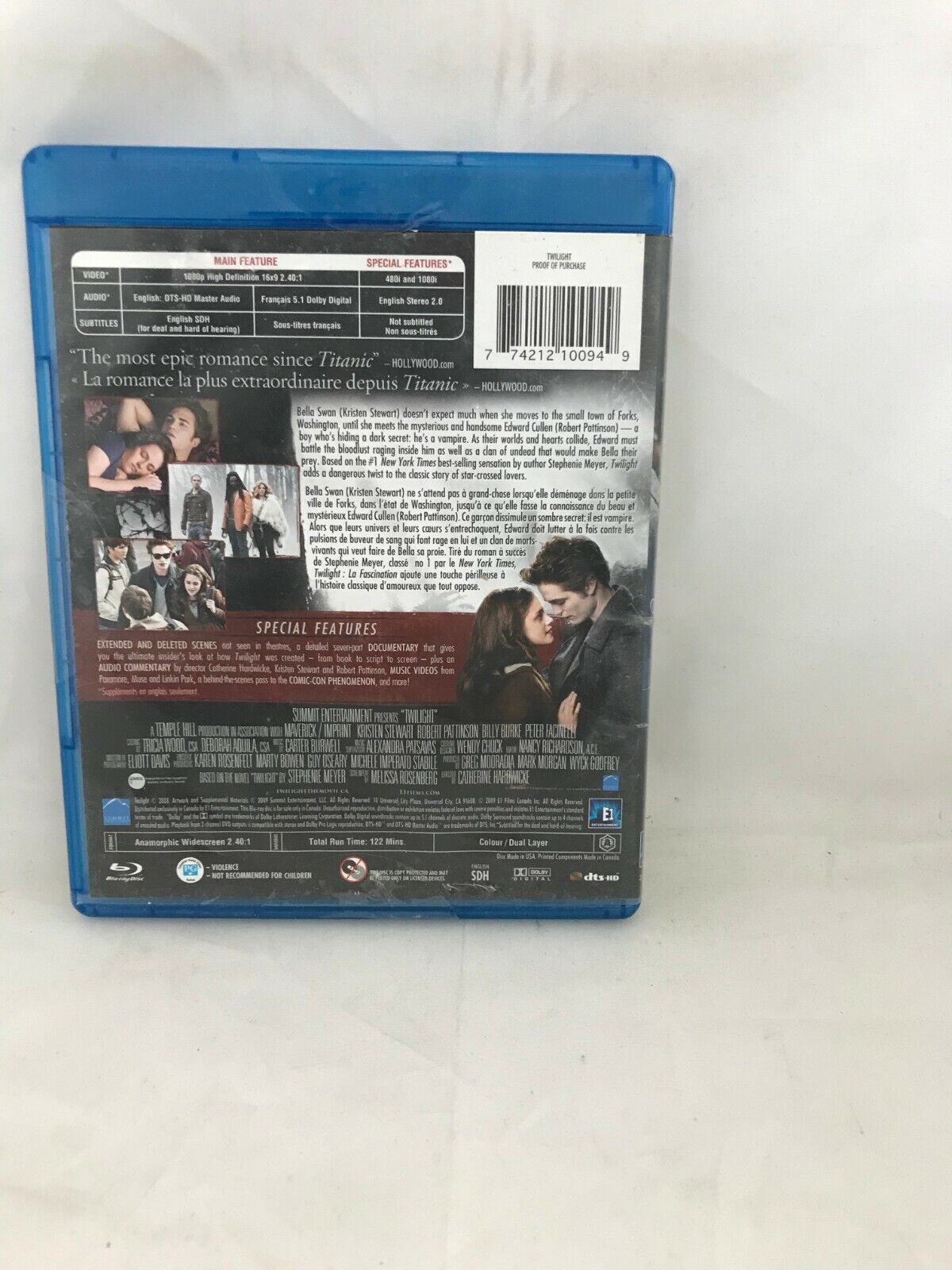 (LUP) Twilight (Blu-ray Disc, 2009, Canadian)