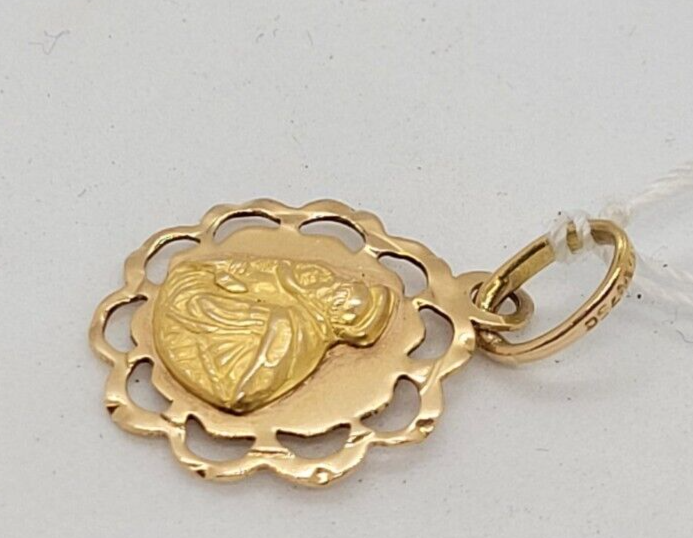 (N77032-6) Ladies 18K Yellow Gold St. Christopher Medallion