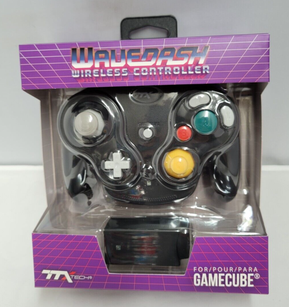 (LUP) Wavedash Black Wireless Controller For GameCube