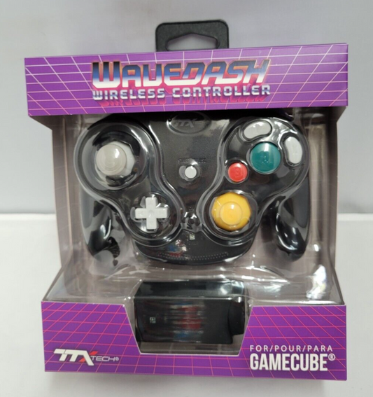 (LUP) Wavedash Black Wireless Controller For GameCube