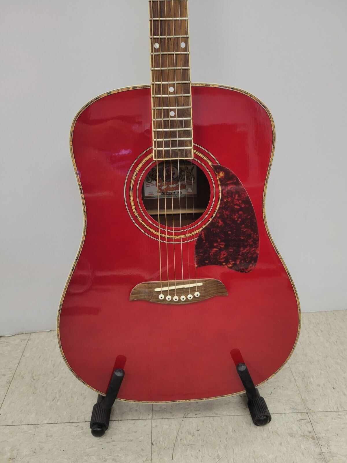 (66872-1) Oscar Schmidt By Wash Burn OG2TR Acoustic Guitar