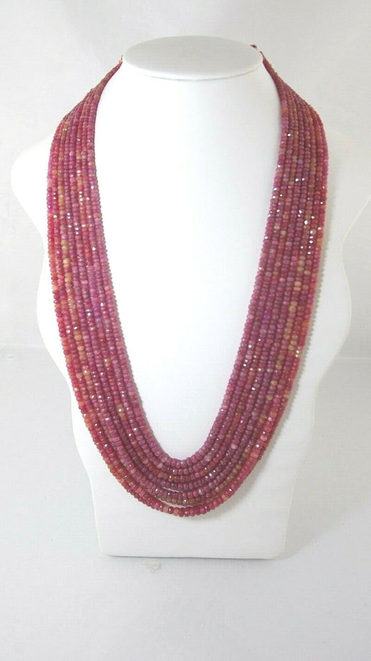 (I-903)  Ruby beaded Necklace