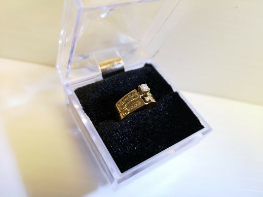 (N44514) 14K Gold Wedding Set w/ Diamonds