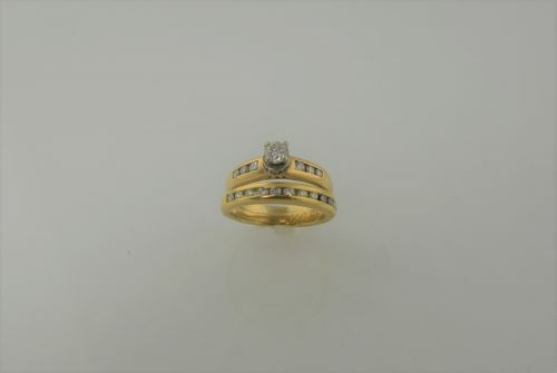 (I-5504-149) 14K GOLD MULTISTONE DIAMOND RINGSET