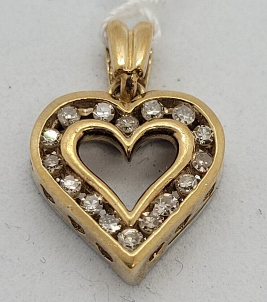 (N80457-1) Ladies 10K Yellow Gold Heart Pendent