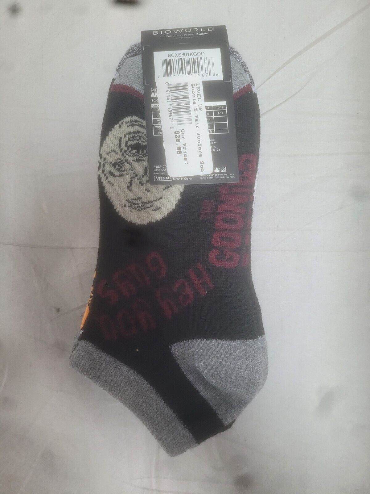 The Goonies 5 pair junior ankle socks