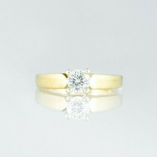 (I-5491-657A) 14k gold diamond solitaire engagement ring