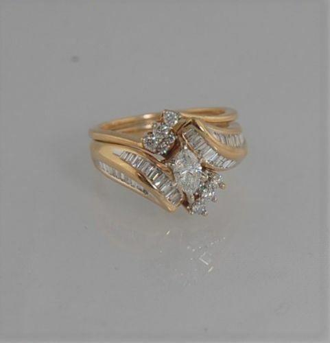 (I-2299-171) 14K DUO GOLD DIAMOND RINGSET