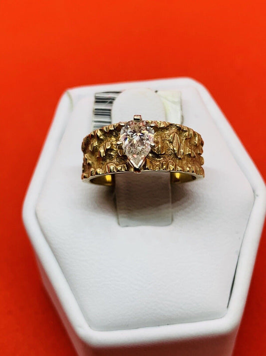 (N42285) Unique Design 14k Yellow Gold Diamond Ring