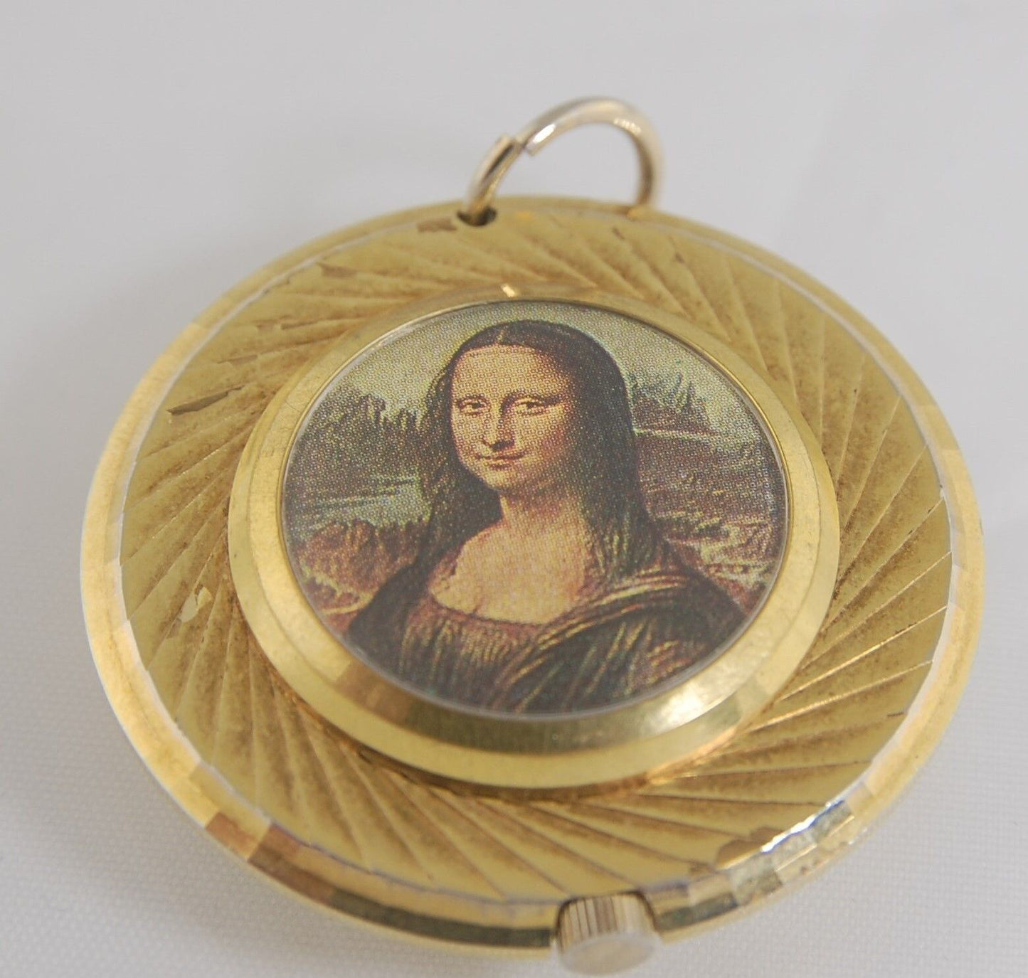 (I-214) Montre de style pendentif Lucerne (avec Mona Lisa au dos)