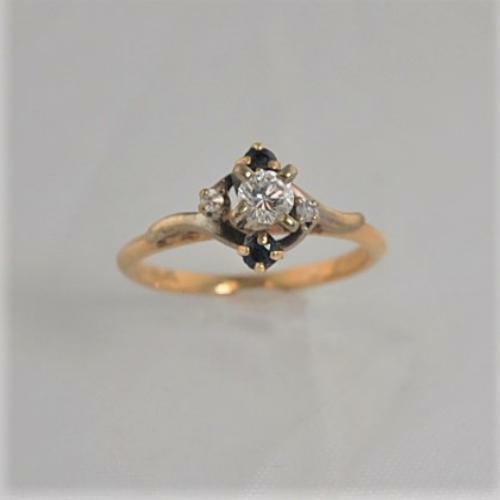 (I-6240-610) 14k duo gold multistone diamond ring