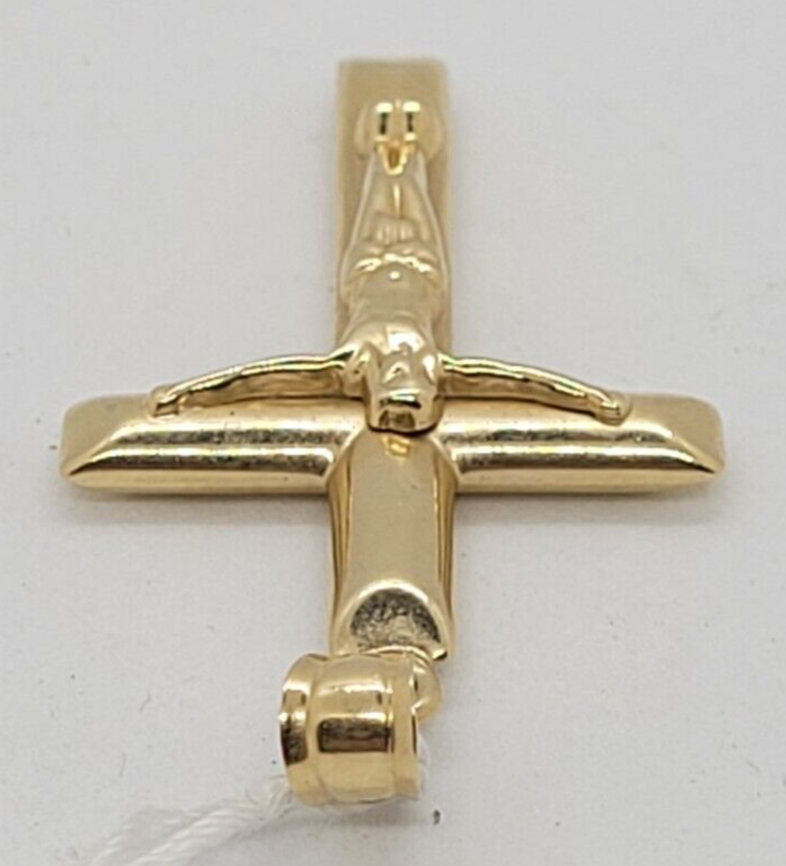 (N78500-2) Unisex 10K Yellow Gold Crucifix Pendent