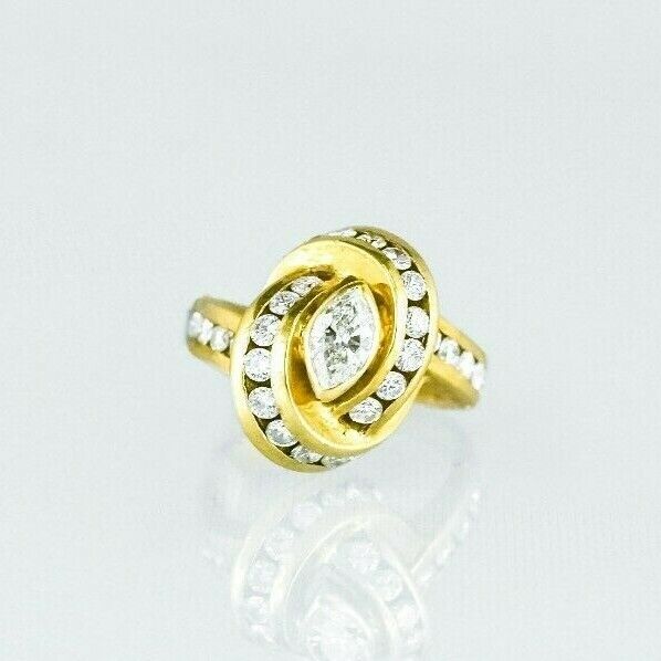 (I-7033-579) Bague diamant multipierres en or 18 carats