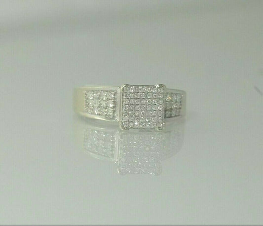 (I-7378) Bague diamant multipierres en or blanc 14 carats