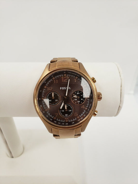 (I-6624) Montre Fossil - Or rose / Marron