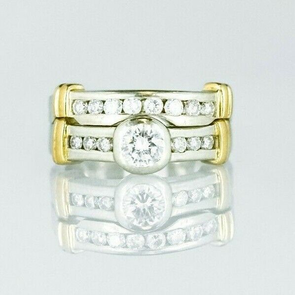 (I-5951-437A) 18k duo gold multistone diamond ringset