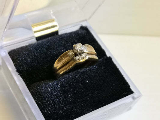 (N47140) 14K Gold Ring Set w/ Diamonds