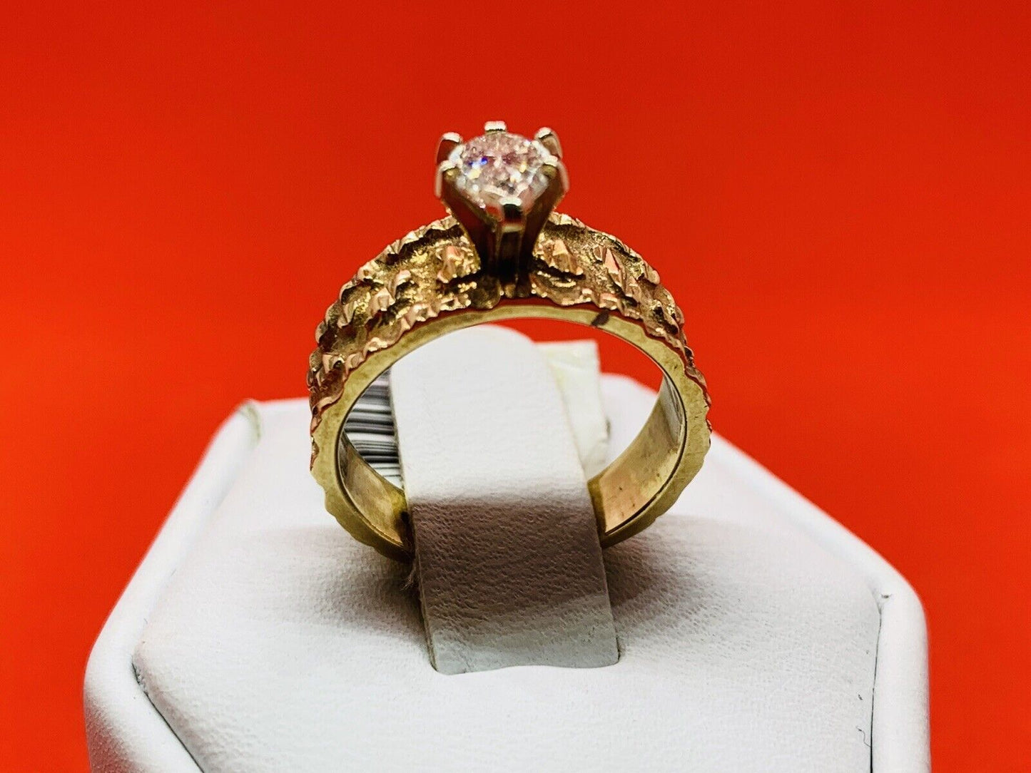 (N42285) Unique Design 14k Yellow Gold Diamond Ring